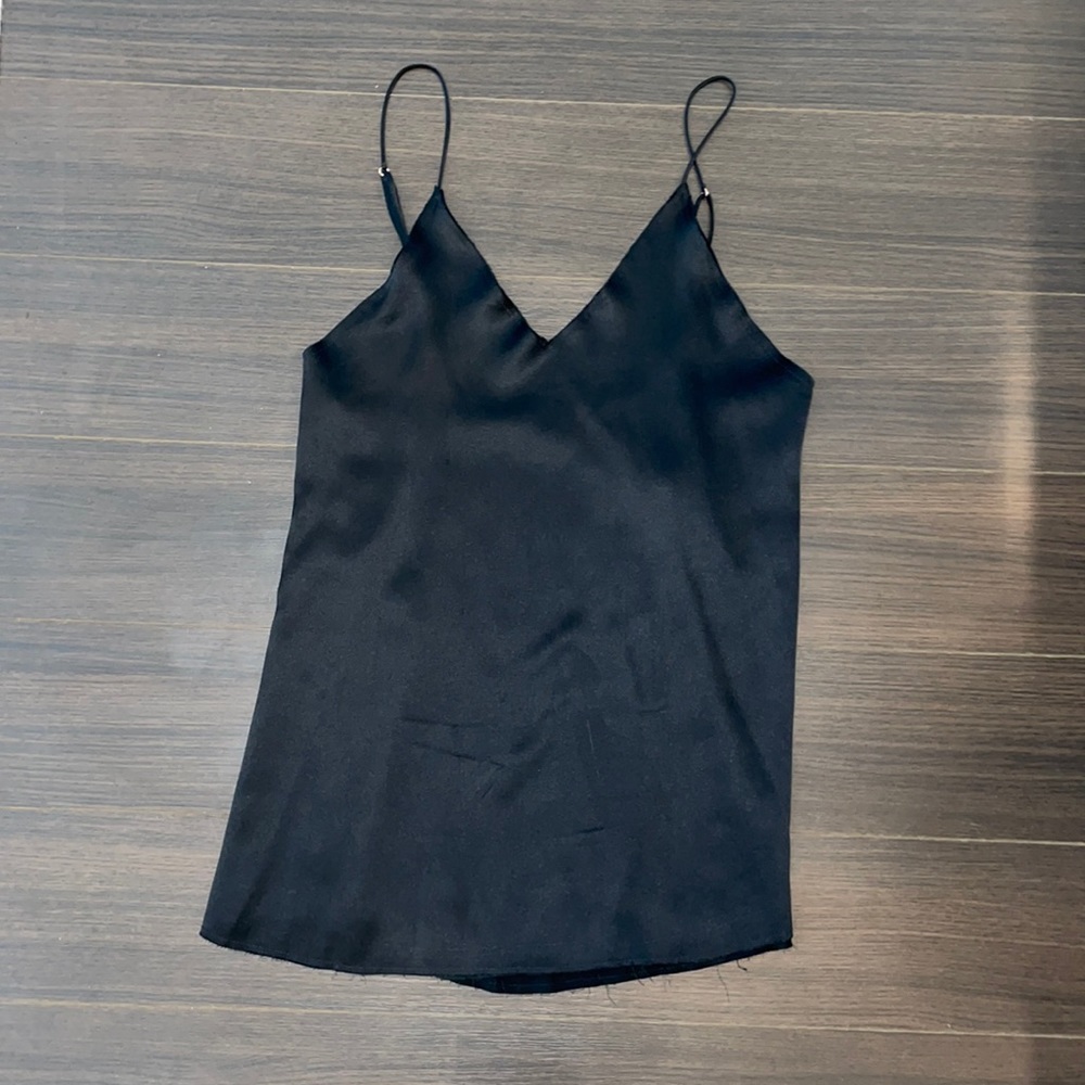 Black, silk, slip dress